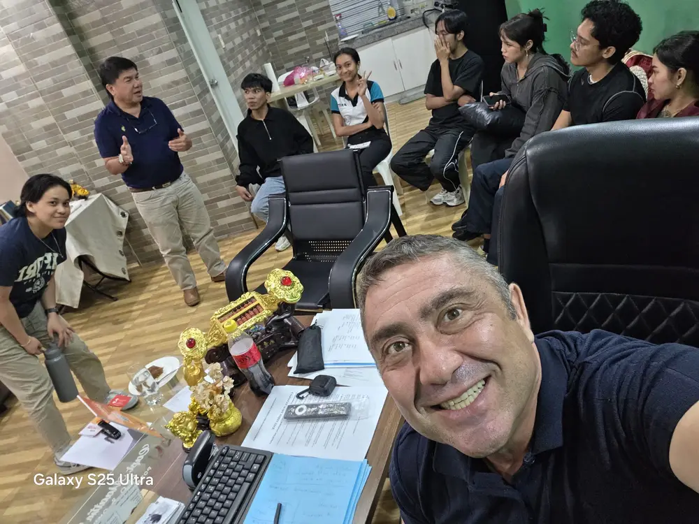 The founder with the team — Rundzee team